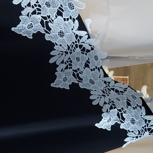 NWT Side Lace Detail Black Asymmetrical Hem Dress Size Small - Picture 6 of 8